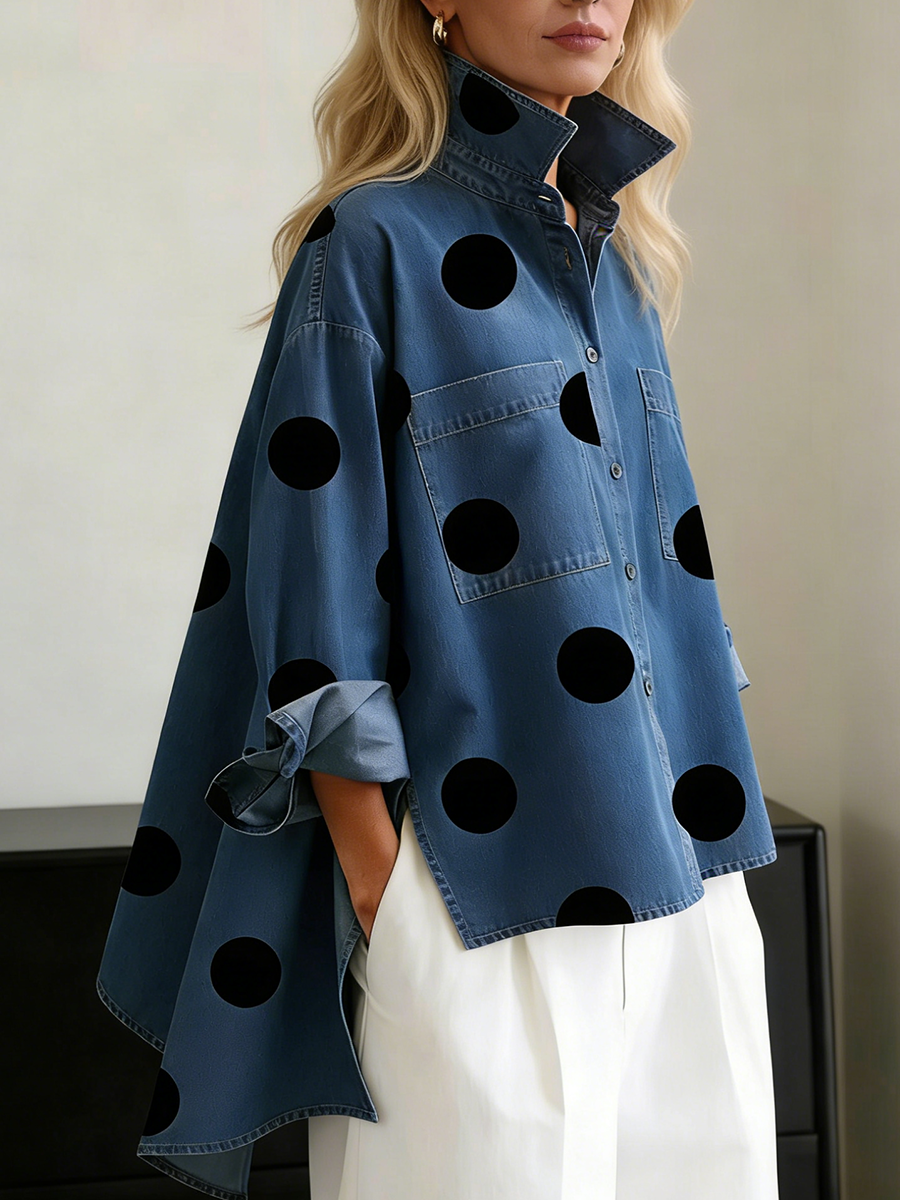 CAMICIA OVERSIZE A POIS PER DONNE