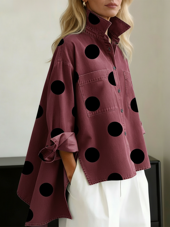 CAMICIA OVERSIZE A POIS PER DONNE
