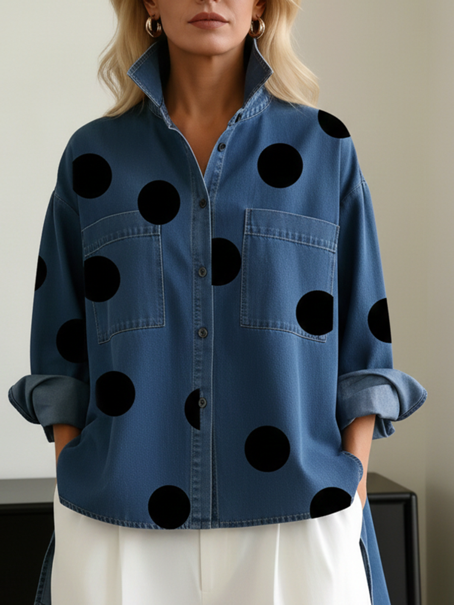 CAMICIA OVERSIZE A POIS PER DONNE