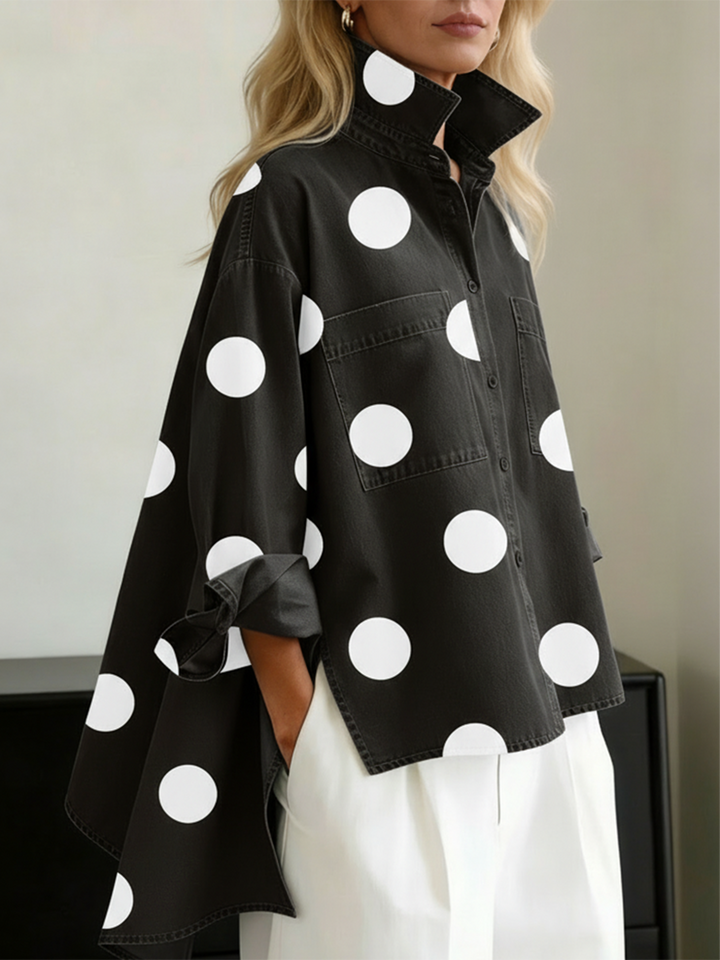CAMICIA OVERSIZE A POIS PER DONNE