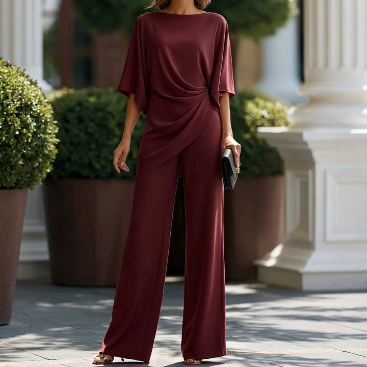 SET DUE PEZZI CON PANTALONI LARGHI DRAPE' PER DONNE