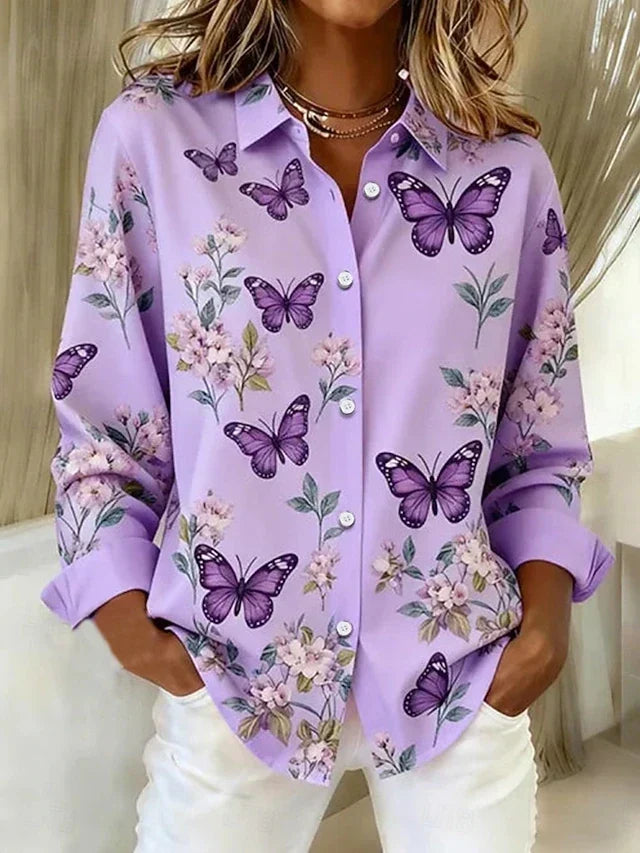 Nessie | Cardigan con Stampa di Farfalle Fantasioso