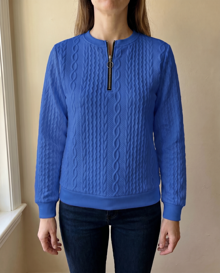 SWEAT TEXTURATO CON ZIP PER DONNE