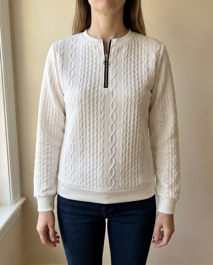 SWEAT TEXTURATO CON ZIP PER DONNE